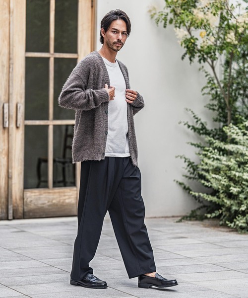 CAMBIO(カンビオ)の「mp13917-Slacks Fabric Wide Straight Pants ワイドストレートパンツ(スラックス・メンズ・ブラック/ベージュ/ブラウン/チャコール・S/M/L)」の8枚目の写真