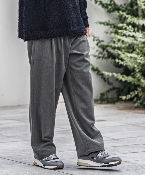 CAMBIO(カンビオ)の「mp13917-Slacks Fabric Wide Straight Pants ワイドストレートパンツ(スラックス・メンズ・ブラック/ベージュ/ブラウン/チャコール・S/M/L)」の10枚目の写真