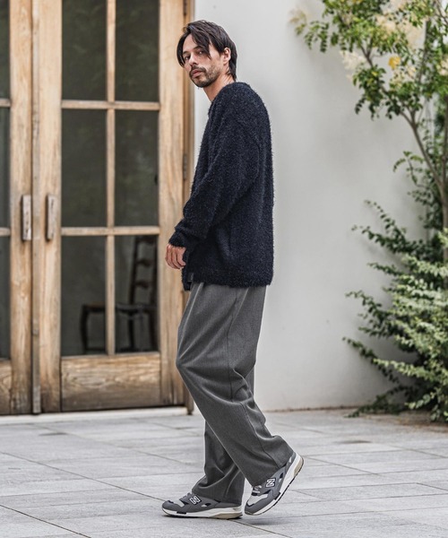 CAMBIO(カンビオ)の「mp13917-Slacks Fabric Wide Straight Pants ワイドストレートパンツ(スラックス・メンズ・ブラック/ベージュ/ブラウン/チャコール・S/M/L)」の11枚目の写真