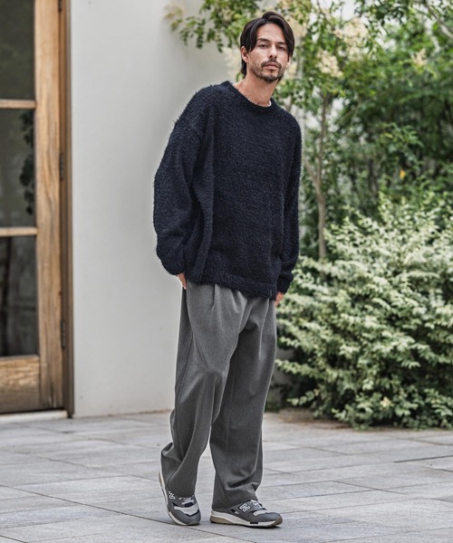 CAMBIO(カンビオ)の「mp13917-Slacks Fabric Wide Straight Pants ワイドストレートパンツ(スラックス・メンズ・ブラック/ベージュ/ブラウン/チャコール・S/M/L)」の12枚目の写真