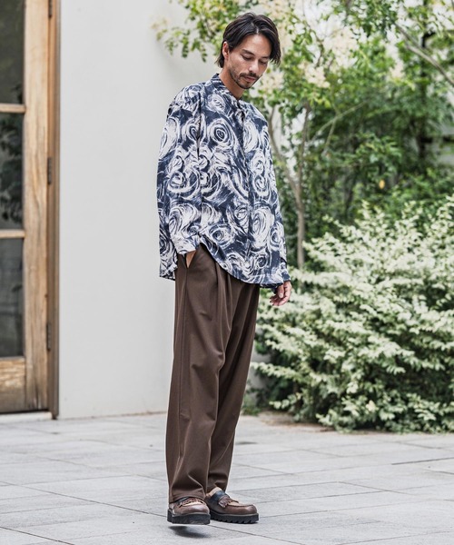 CAMBIO(カンビオ)の「mp13917-Slacks Fabric Wide Straight Pants ワイドストレートパンツ(スラックス・メンズ・ブラック/ベージュ/ブラウン/チャコール・S/M/L)」の15枚目の写真