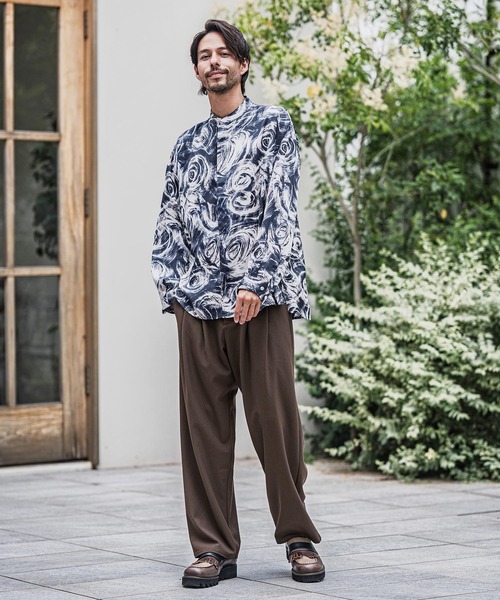 mp13917-Slacks Fabric Wide Straight Pants ワイドストレートパンツ