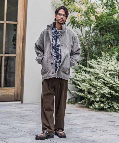 CAMBIO(カンビオ)の「mp13917-Slacks Fabric Wide Straight Pants ワイドストレートパンツ(スラックス・メンズ・ブラック/ベージュ/ブラウン/チャコール・S/M/L)」の17枚目の写真