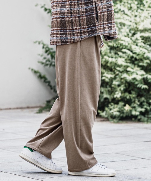 CAMBIO(カンビオ)の「mp13917-Slacks Fabric Wide Straight Pants ワイドストレートパンツ(スラックス・メンズ・ブラック/ベージュ/ブラウン/チャコール・S/M/L)」の19枚目の写真