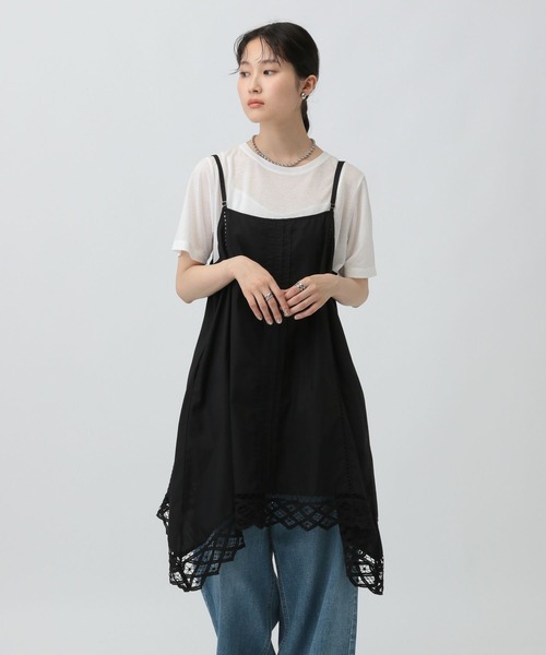 LEPSIM（レプシィム）の「レースキャミチュニック　491910（チュニック・レディース・オフホワイト/ブラック・FREE）」の5枚目の写真