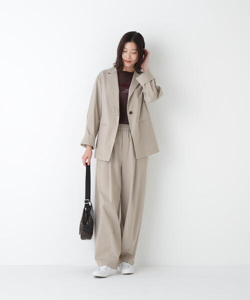 human woman(ヒューマンウーマン)の「◆TR×TCポプリンストレッチイージーカーブパンツ(その他パンツ・レディース・ネイビー/ベージュ系その他2・MEDIUM)」の20枚目の写真