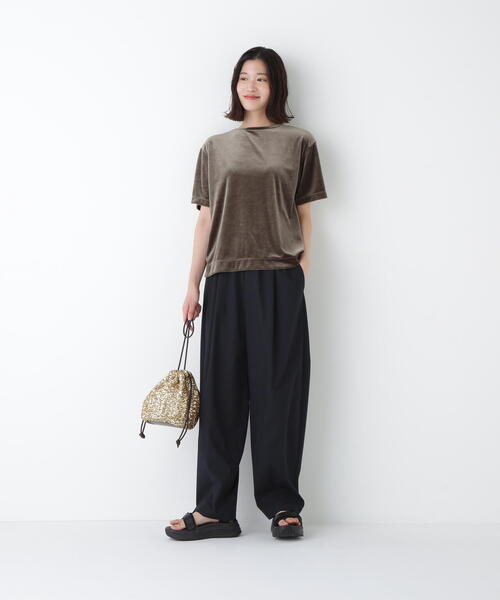 human woman(ヒューマンウーマン)の「◆TR×TCポプリンストレッチイージーカーブパンツ(その他パンツ・レディース・ネイビー/ベージュ系その他2・MEDIUM)」の12枚目の写真