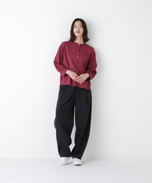 human woman(ヒューマンウーマン)の「◆TR×TCポプリンストレッチイージーカーブパンツ(その他パンツ・レディース・ネイビー/ベージュ系その他2・MEDIUM)」の14枚目の写真