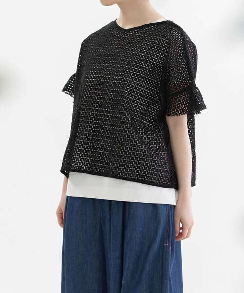 セール】エンブロイダリーフリルスリーブトップス（シャツ/ブラウス