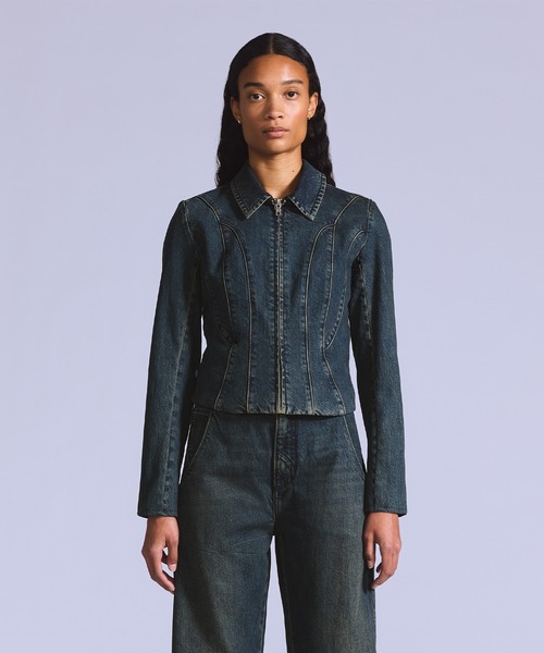 Levi's(リーバイス)の「Levi's/リーバイス BLUETAB(TM) MOTOジャケット(デニムジャケット・レディース・ブラック・M/S/XS)」の1枚目の写真