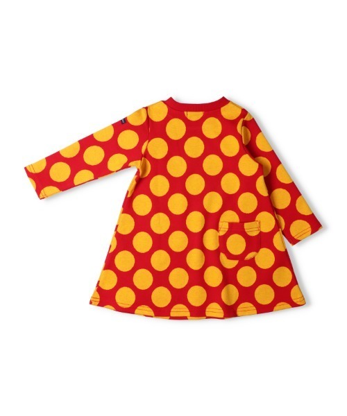 Moujonjon(ムージョンジョン)の「25MJドットJQOP(ワンピース・キッズ・レッド/ネイビー・140/130/120/110/100/90/80)」の3枚目の写真