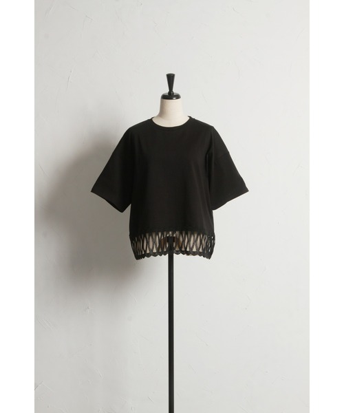 &. NOSTALGIA(アンドドットノスタルジア)の「【ZOZO限定】レースヘムルーズTシャツ(Tシャツ/カットソー・レディース・ブラック/ホワイト・FREE)」の12枚目の写真