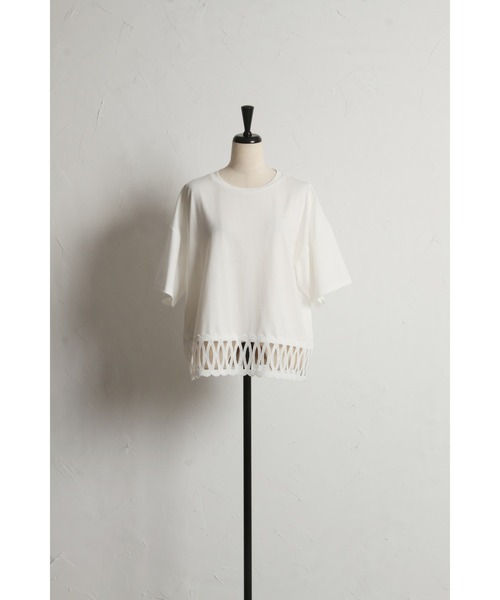 &. NOSTALGIA(アンドドットノスタルジア)の「【ZOZO限定】レースヘムルーズTシャツ(Tシャツ/カットソー・レディース・ブラック/ホワイト・FREE)」の11枚目の写真