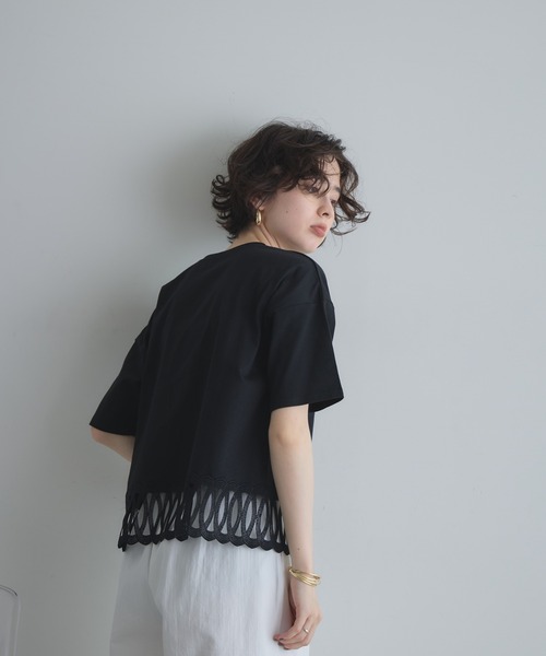 &. NOSTALGIA(アンドドットノスタルジア)の「【ZOZO限定】レースヘムルーズTシャツ(Tシャツ/カットソー・レディース・ブラック/ホワイト・FREE)」の19枚目の写真