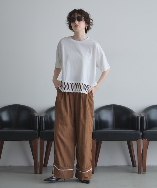 &. NOSTALGIA(アンドドットノスタルジア)の「【ZOZO限定】レースヘムルーズTシャツ(Tシャツ/カットソー・レディース・ブラック/ホワイト・FREE)」の18枚目の写真