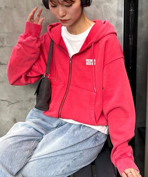 CIAOPANIC TYPY(チャオパニックティピー)の「【UNISEX】アシッドウォッシュ加工ロゴジップパーカー(パーカー・レディース・ブラック/ネイビー/グレー/レッド・MEDIUM/LARGE)」の18枚目の写真