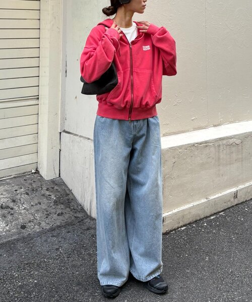 CIAOPANIC TYPY(チャオパニックティピー)の「【UNISEX】アシッドウォッシュ加工ロゴジップパーカー(パーカー・レディース・ブラック/ネイビー/グレー/レッド・MEDIUM/LARGE)」の19枚目の写真