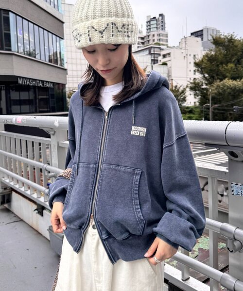 CIAOPANIC TYPY(チャオパニックティピー)の「【UNISEX】アシッドウォッシュ加工ロゴジップパーカー(パーカー・レディース・ブラック/ネイビー/グレー/レッド・MEDIUM/LARGE)」の21枚目の写真
