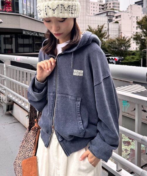 CIAOPANIC TYPY(チャオパニックティピー)の「【UNISEX】アシッドウォッシュ加工ロゴジップパーカー(パーカー・レディース・ブラック/ネイビー/グレー/レッド・MEDIUM/LARGE)」の22枚目の写真