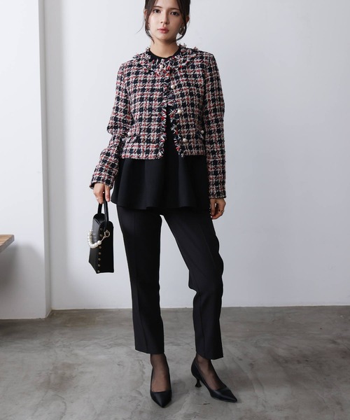 PICCIN PERLA(ピッチンペルラ)の「ツイードノーカラージャケット(ノーカラージャケット・レディース・レッド系その他/ブルー系その他・M)」の14枚目の写真