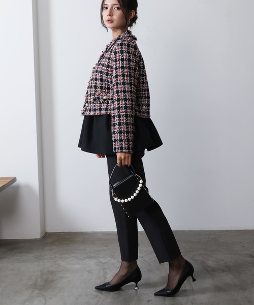 PICCIN PERLA(ピッチンペルラ)の「ツイードノーカラージャケット(ノーカラージャケット・レディース・レッド系その他/ブルー系その他・M)」の15枚目の写真