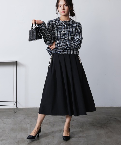 PICCIN PERLA(ピッチンペルラ)の「ツイードノーカラージャケット(ノーカラージャケット・レディース・レッド系その他/ブルー系その他・M)」の7枚目の写真