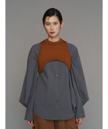 UN3D. | W TRIANGLE TUCK SH / ダブルトライアングルタックシャツ(シャツ/ブラウス)