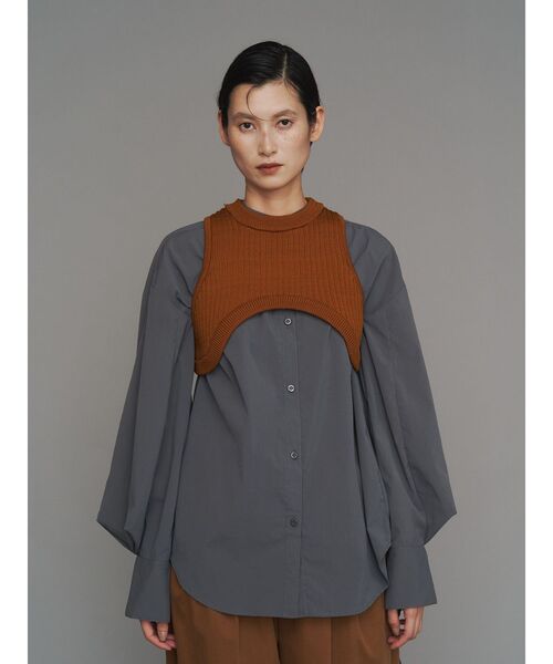 ブラウス シャツ W TRIANGLE TUCK SH / ダブルトライアングルタックシャツ レディース W TRIANGLE TUCK SH / ダブルトライアングルタックシャツ