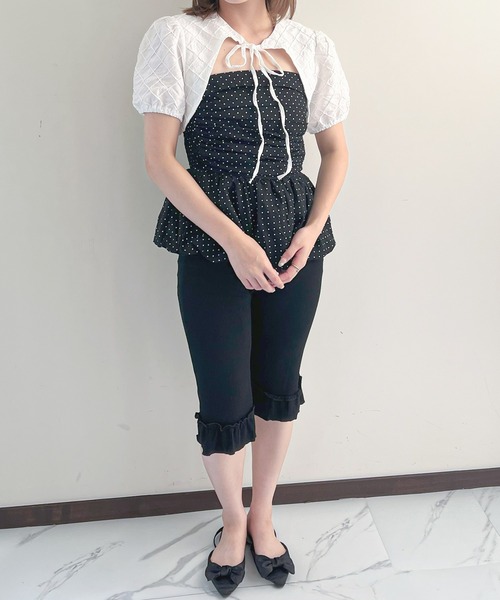 frunco（フランコ）の「フリル付きリブレギンスパンツ（その他パンツ・レディース・ブラック/グレー・MEDIUM）」の10枚目の写真