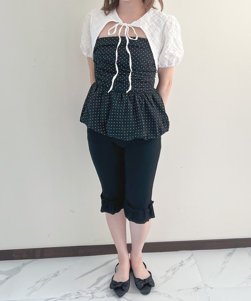 frunco（フランコ）の「フリル付きリブレギンスパンツ（その他パンツ・レディース・ブラック/グレー・MEDIUM）」の11枚目の写真