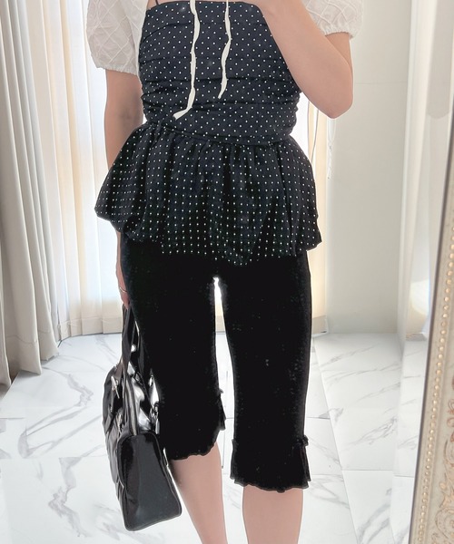 frunco（フランコ）の「フリル付きリブレギンスパンツ（その他パンツ・レディース・ブラック/グレー・MEDIUM）」の12枚目の写真