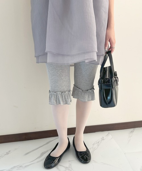 frunco（フランコ）の「フリル付きリブレギンスパンツ（その他パンツ・レディース・ブラック/グレー・MEDIUM）」の19枚目の写真