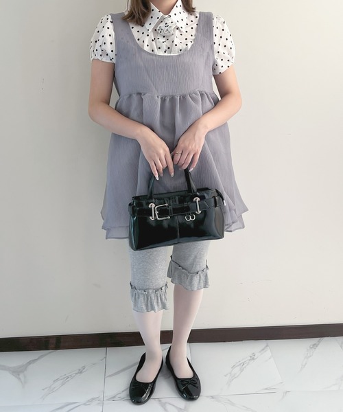 frunco（フランコ）の「フリル付きリブレギンスパンツ（その他パンツ・レディース・ブラック/グレー・MEDIUM）」の13枚目の写真