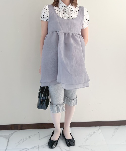 frunco（フランコ）の「フリル付きリブレギンスパンツ（その他パンツ・レディース・ブラック/グレー・MEDIUM）」の14枚目の写真