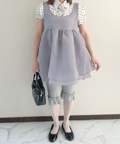 frunco（フランコ）の「フリル付きリブレギンスパンツ（その他パンツ・レディース・ブラック/グレー・MEDIUM）」の15枚目の写真