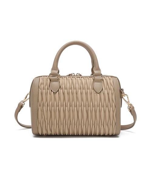 dazzlin（ダズリン）の「【dazzlin/ダズリン】リボンチャーム付 ギャザーシャーリングボストンバッグ（ボストンバッグ・レディース・アイボリー/ベージュ/ブラック・FREE）」の14枚目の写真