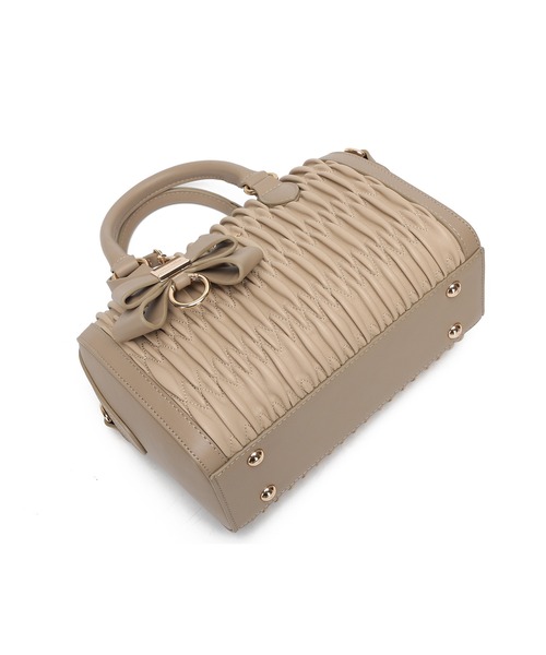 dazzlin（ダズリン）の「【dazzlin/ダズリン】リボンチャーム付 ギャザーシャーリングボストンバッグ（ボストンバッグ・レディース・アイボリー/ベージュ/ブラック・FREE）」の20枚目の写真