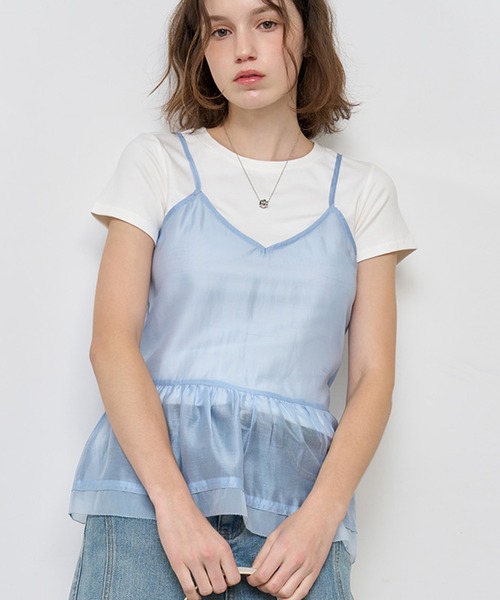 GENERAL IDEA(ジェネラルアイデア)の「GENERAL IDEA/ジェネラルアイディア shirring half t-shirts Tシャツ(Tシャツ/カットソー・レディース・ホワイト/レッド・M/S/L)」の14枚目の写真