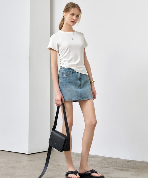 GENERAL IDEA(ジェネラルアイデア)の「GENERAL IDEA/ジェネラルアイディア shirring half t-shirts Tシャツ(Tシャツ/カットソー・レディース・ホワイト/レッド・M/S/L)」の10枚目の写真