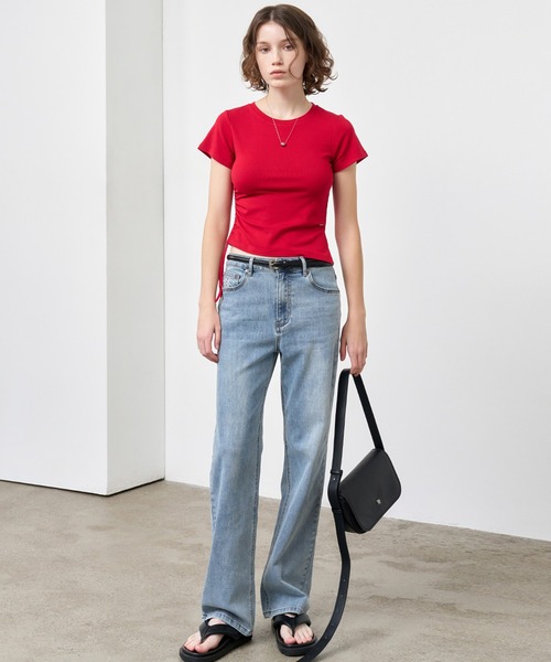 GENERAL IDEA(ジェネラルアイデア)の「GENERAL IDEA/ジェネラルアイディア shirring half t-shirts Tシャツ(Tシャツ/カットソー・レディース・ホワイト/レッド・M/S/L)」の22枚目の写真