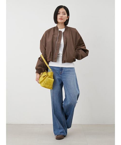 ハイライズセンタープレスバギーデニムパンツ（デニムパンツ）｜Mila