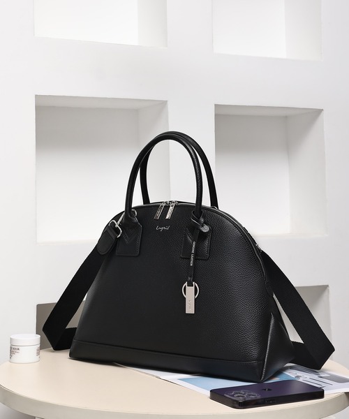 Ungrid(アングリッド)の「【Ungrid/アングリッド】牛革 ボストンバッグ/500mlペットボトル収納可(ビジネスバッグ・レディース・ベージュ系その他/キャメル/アイボリー/ブラック/グレイッシュベージュ・FREE)」の2枚目の写真