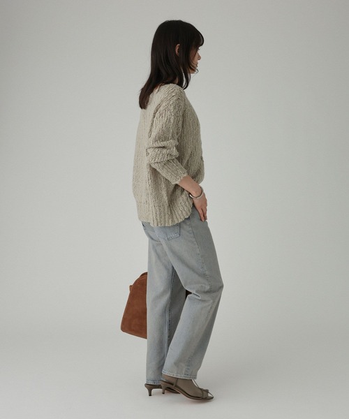 BABYLONE（バビロン）の「ローゲージニット2WAYプルオーバー（ニット/セーター・レディース・ライム/ブラウン/オフホワイト・フリー）」の16枚目の写真