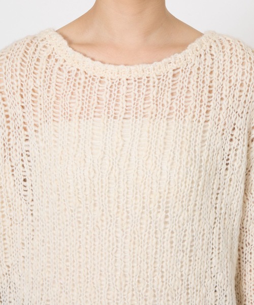 BABYLONE（バビロン）の「ローゲージニット2WAYプルオーバー（ニット/セーター・レディース・ライム/ブラウン/オフホワイト・フリー）」の11枚目の写真