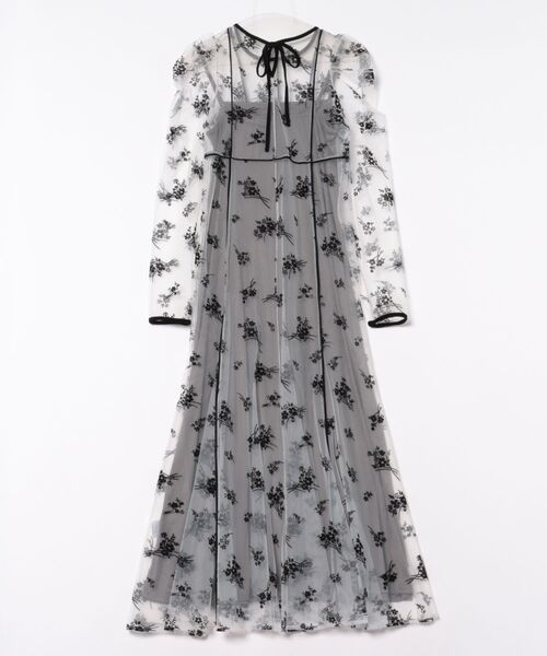 mysty woman（ミスティウーマン）の「チュールフラワーフロッキーワンピース　581551（ワンピース・レディース・アイボリー/ブラック・FREE）」の19枚目の写真