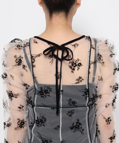 mysty woman（ミスティウーマン）の「チュールフラワーフロッキーワンピース　581551（ワンピース・レディース・アイボリー/ブラック・FREE）」の15枚目の写真