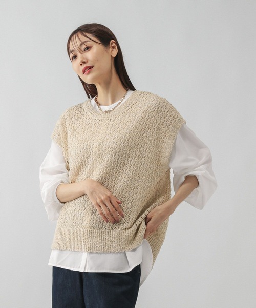 セール】透かしベスト＊シャツ長袖/578010（シャツ/ブラウス）｜GLOBAL