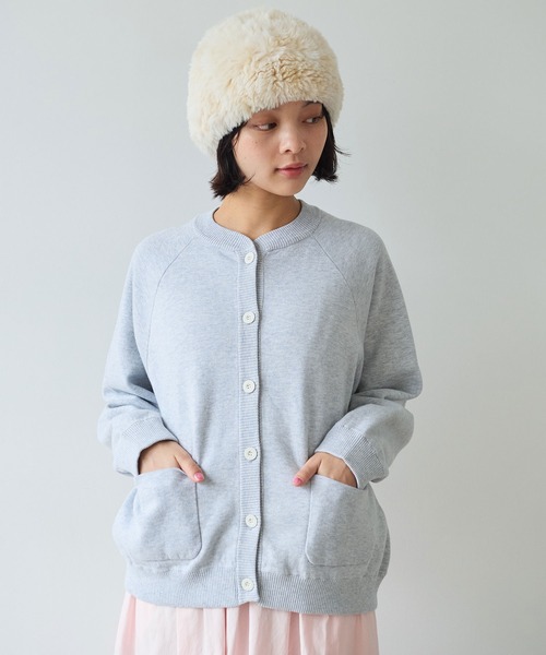 bulle de savon（ビュルデサボン）の「△14G bonding ニットジャケット（カーディガン/ボレロ・レディース・ブラック/グレー/レッド・FREE）」の2枚目の写真