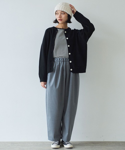 bulle de savon（ビュルデサボン）の「△14G bonding ニットジャケット（カーディガン/ボレロ・レディース・ブラック/グレー/レッド・FREE）」の11枚目の写真