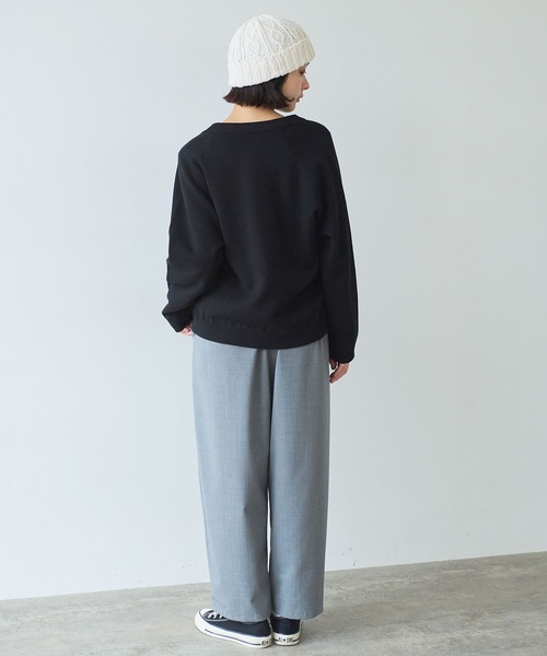 bulle de savon（ビュルデサボン）の「△14G bonding ニットジャケット（カーディガン/ボレロ・レディース・ブラック/グレー/レッド・FREE）」の14枚目の写真